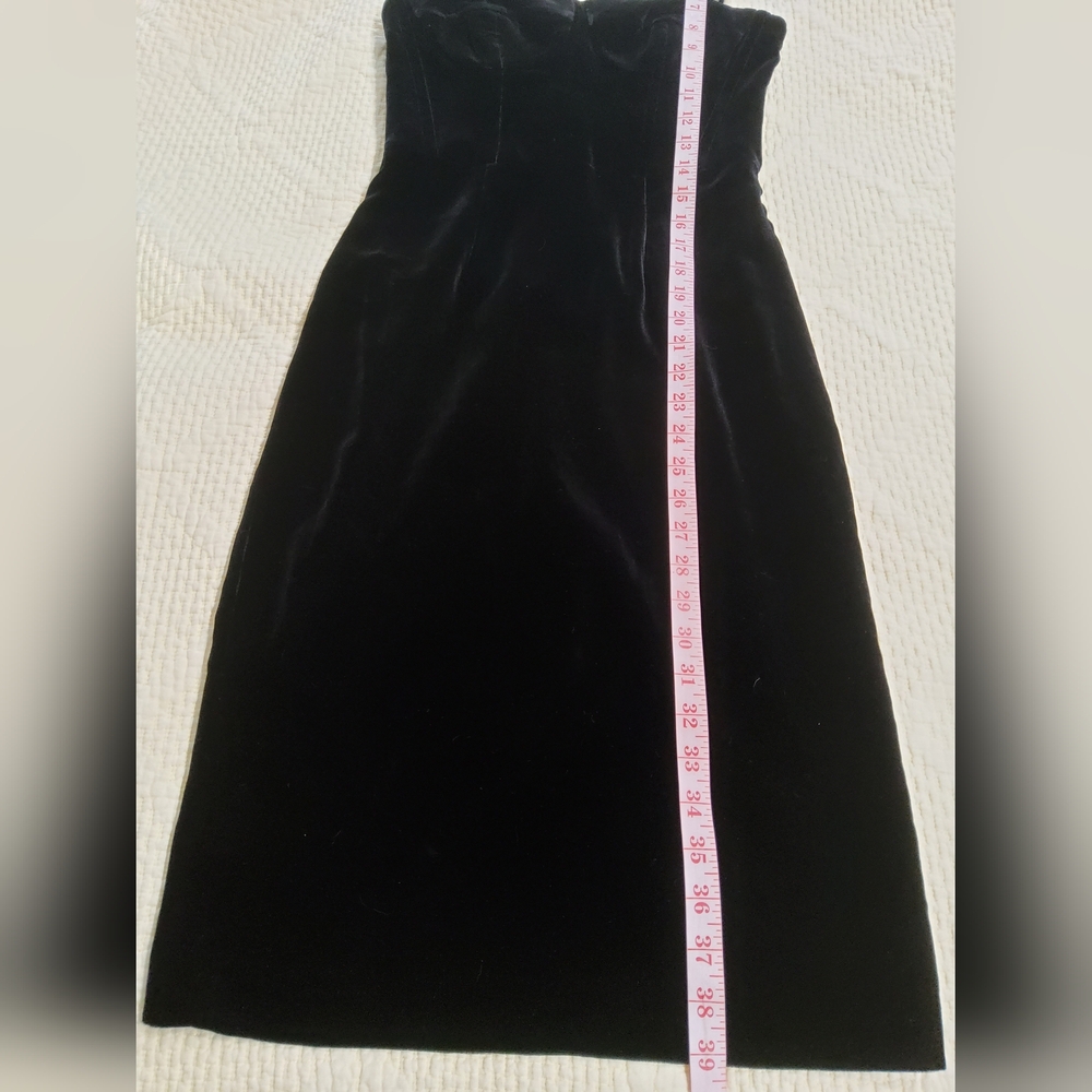 Theory Black Velvet Corset Midi Dress Size 0 - Picture 12 of 12